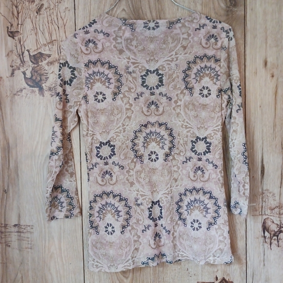 Vintage 90s Y2K Axcess by Liz Claiborne Allover Print Blouse - Picture 4 of 6